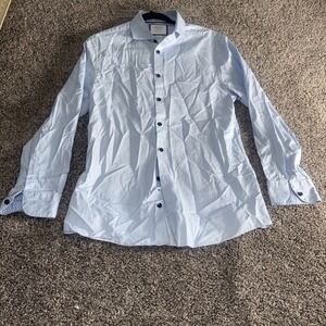 CHARLES TYRWHITT Extra Slim Fit Men's  Blue Cotton Dress Shirt 15.5 - 33